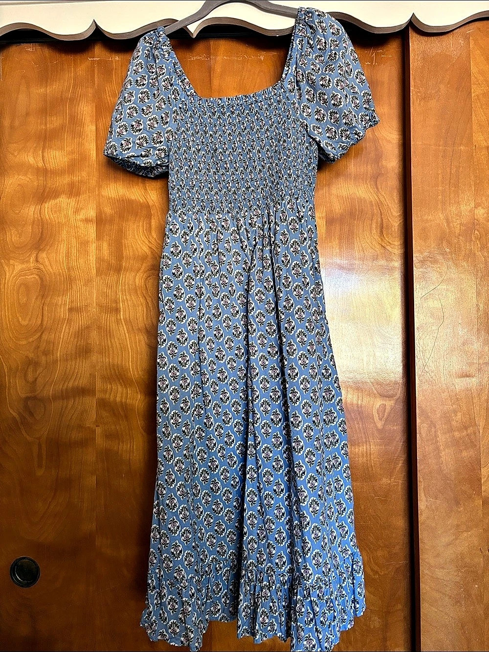 J. Crew Floral Maxi Dress in Blue & Pink Like New